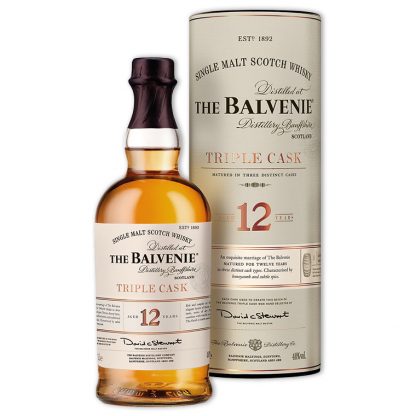 Whisky,Balvenie 12 Years Triple Cask Single Malt Scotch Whisky 百富12年經典三桶單一純麥威士忌,1000mL