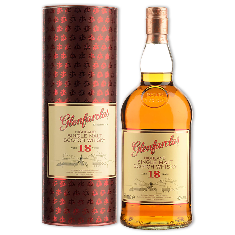 Whisky,Glenfarclas 18 Years Highland Single Malt Scotch Whisky 格蘭花格18年單一純麥威士忌,1000mL